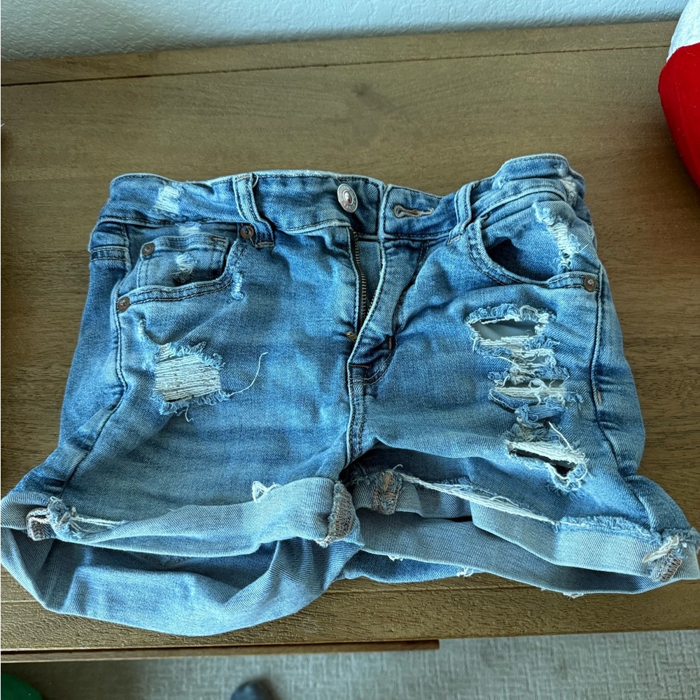 American Eagle Outfitters Distressed Blue Jean Shorts